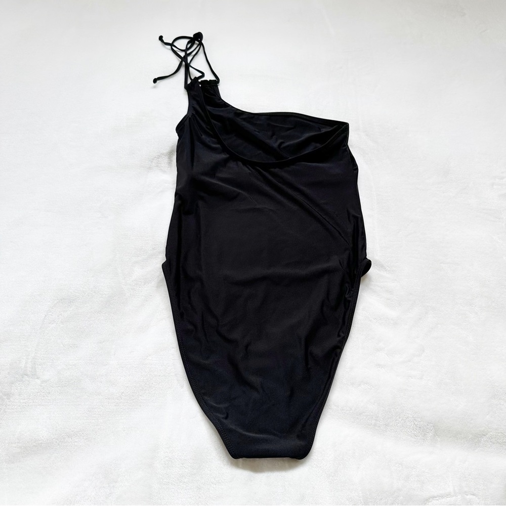 NWT GOOD AMERICAN Shine One Shoulder Swimsuit K001 3 (fits like 10-12) NEW - Picture 2 of 7